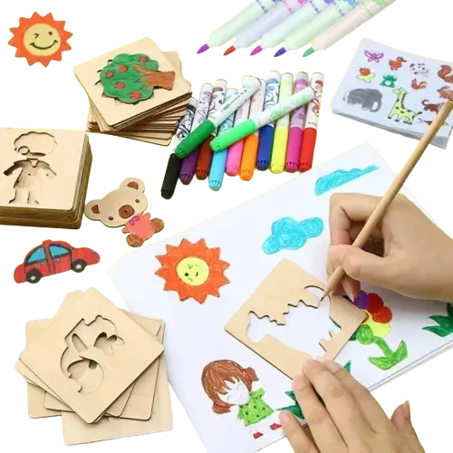 Molde Montessori Contorno de Desenhos Madeira Kids